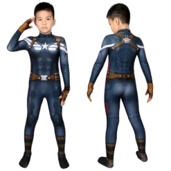 Captain America The Winter Soldier Steve Rogers Cosplay Jumpsuit For Kids
