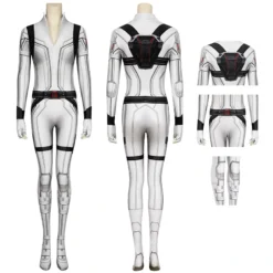 Natasha Romanoff White Jumpsuit 2020 Movie Black Widow Cosplay Costume