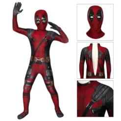 Ready To Ship For Kids Deadpool Cosplay Costume Deadpool Jumpsuit
