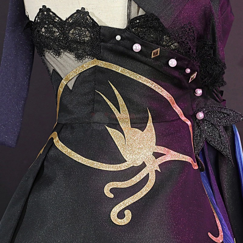 Genshin Impact Keqing Opulent Splendor Cosplay Costumes - Image 6