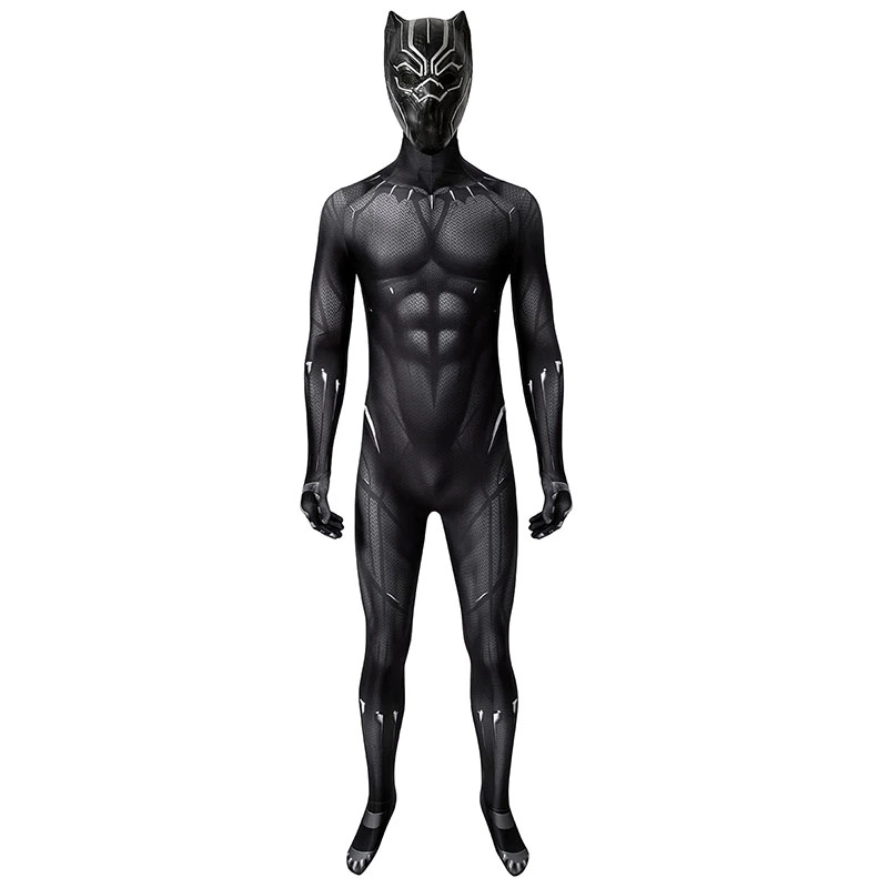 New Black Panther Cosplay Costume T'Challa Jumpsuit - Image 2