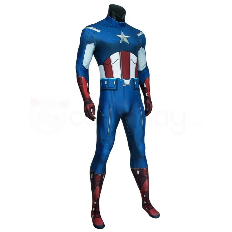 The Avengers Steve Rogers Bodysuit Captain America Cosplay Costume - Image 2