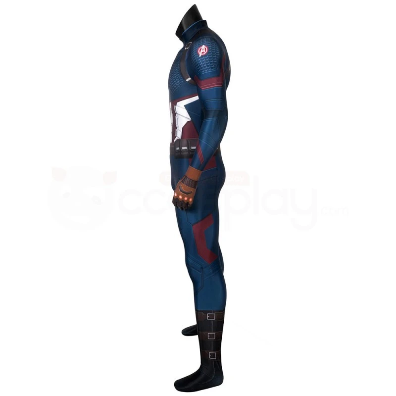 Captain America Jumpsuit Avengers 4 Endgame Steve Rogers Cosplay Costume - Image 3
