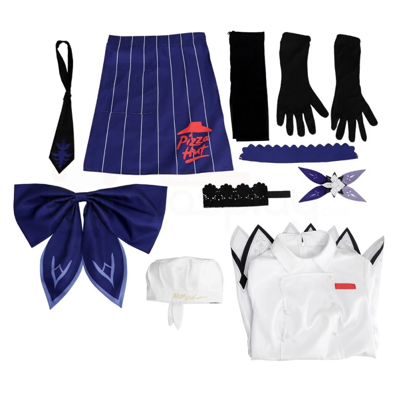 Genshin Impact Eula Pizza Hut Cosplay Costume - Image 7