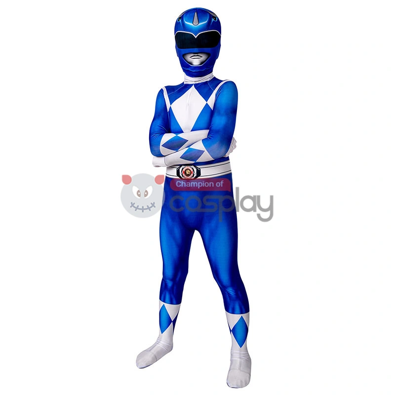 Ready To Ship For Kids Blue Ranger Cosplay Costume - Image 5