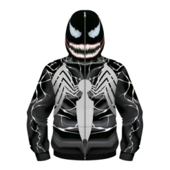 Kids Spider-Man Venom Zip Up Long Sleeve Hoodie
