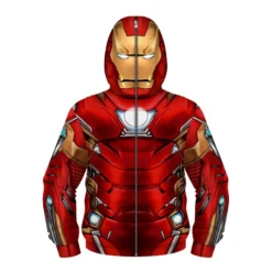 Kids New Iron Man Fashion Zip Up Long Sleeve Hoodies