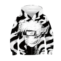 Kids 3D Printed Pattern Anime Long Sleeve Hoodies